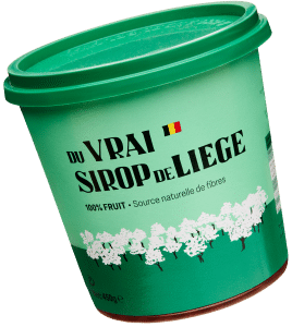 Pot de Sirop de Liège 100% Fruit, packshot officiel sur fond blanc